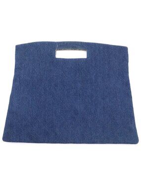 Chanel Quilted Denim Handbag Clutch Second Indigo